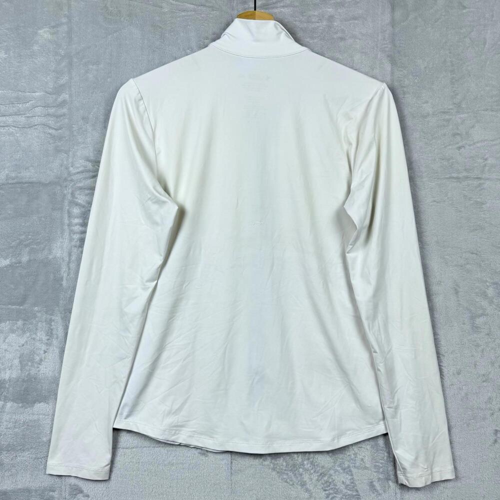 Carve Designs White Zip Jacket Size M Lightweight Stretchy Spandax USA Made Gym - Picture 2 of 9